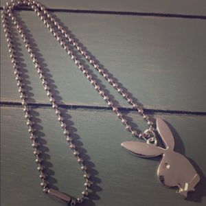 Stainless Steel Ball Chain Necklace/Playboy Bunny